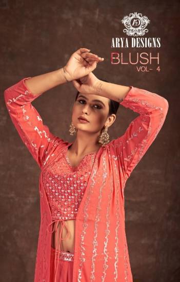 BLUSH VOL-4 BY ARYA GEORGETTE LEHENGA CHOLI WHOLESALER IN INDIA